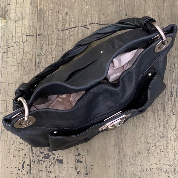 B. Makowsky Black Leather Hobo/Shoulder Bag - Picture 15 of 16